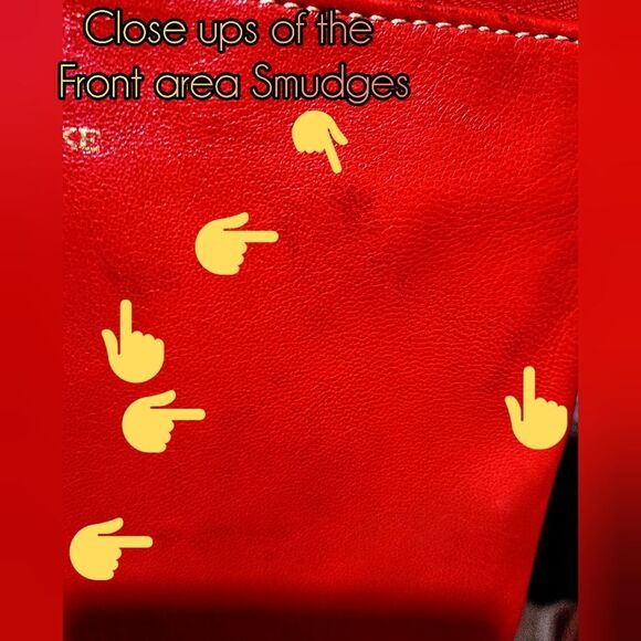 Dooney & Bourke Leather red Carrington Pouch clutch - Picture 7 of 8